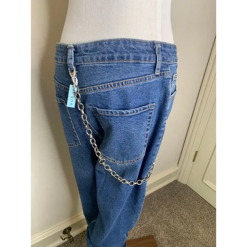 Stigma Chain Fleur De Lis Silver Belt Pants Chain  Necklace 26.5